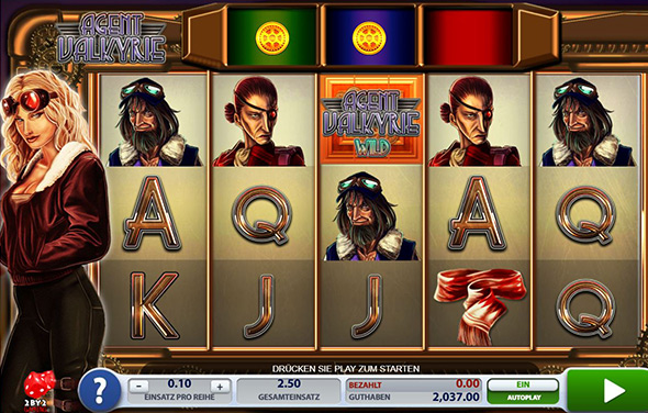 Der Spielbildschirm des Slots Agent Valkyrie.
