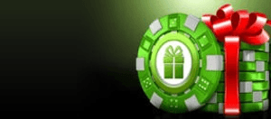 Das Logo des Vulkan Vegas und ein Geschenk.