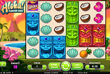 Der originelle 6-Walzen-Slot Aloha ist bei Royal Panda spielbar.