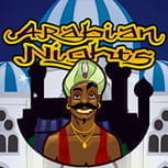 Das Logo des Arabian Nights Jackpot Slots.