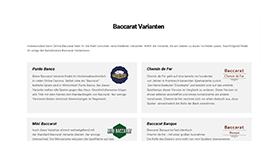 Vorschaubild der PDF-Datei mit dem Überblick der Baccarat Varianten.