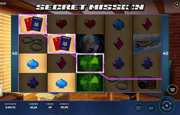 Der Spielablauf des Slots Secret Mission von Bally Wulff.