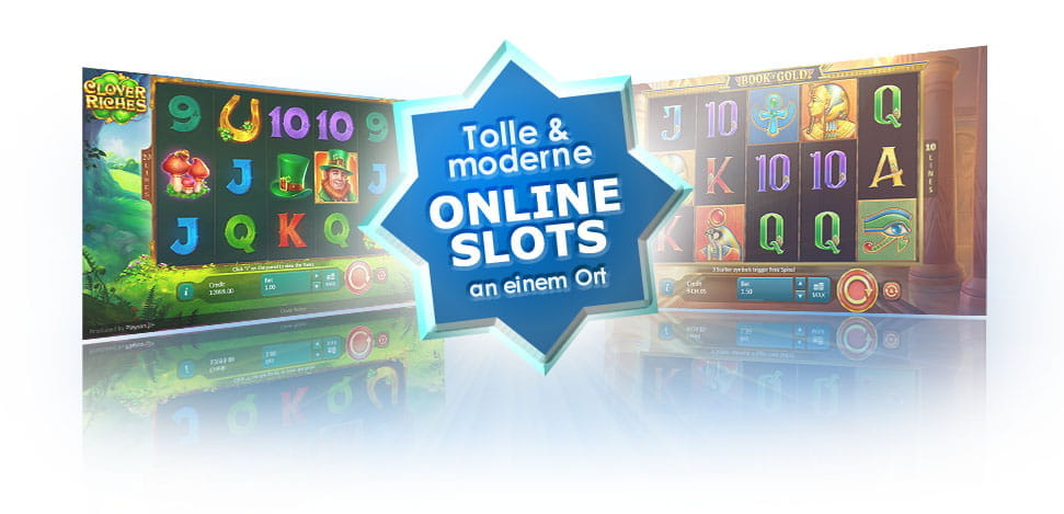 Abbildungen der Playson Slots Clover Riches und Book of Gold.