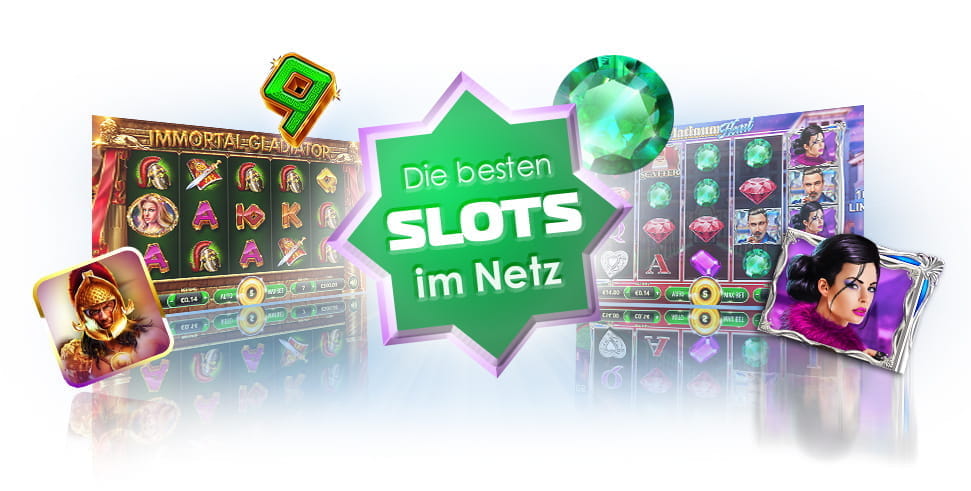 Die Logos der Spielautomaten Immortal Gladiator und Platinum Heart.