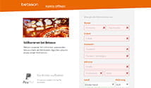 Das Bild zeigt das Betsson Anmeldeformular.