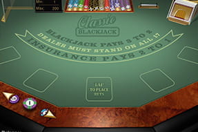 Die Dartsellung von Blackjack in der Jackpots in a Flash App
