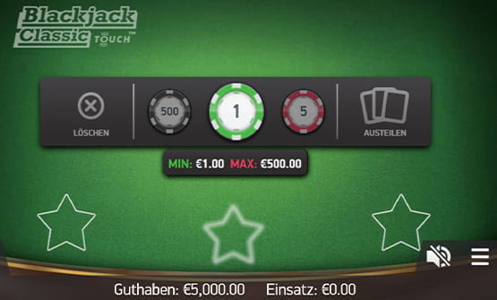 Classic Touch Blackjack ist für dich geeignet, wenn du ins Spiel einsteigen willst oder es simpler magst.