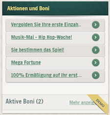 Die praktische Liste der Boni, Sonderaktionen und Promotionen im CherryCasino