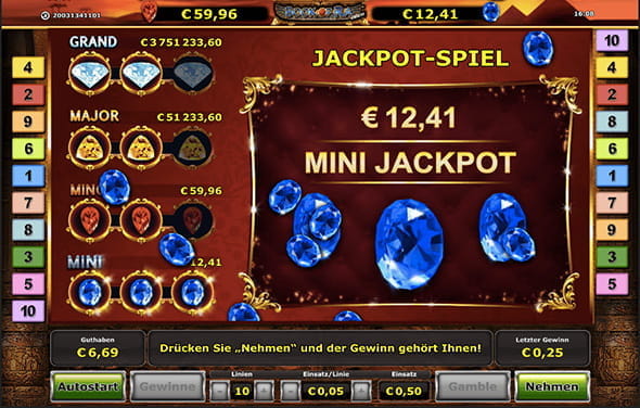 Nachdem Jackpot-Spiel wird der Bonus angezeigt und ihr könnt ihn annehmen.