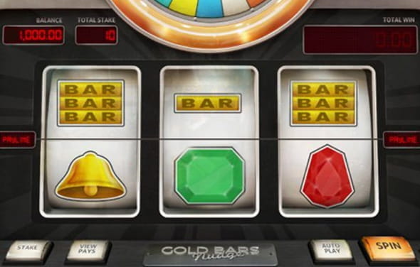 Der Spielautomat Gold Bars Nudge von Cayetano Gaming.