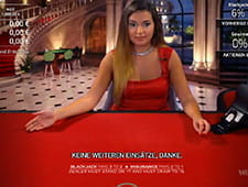 Blackjack Spielszene im Live Casino von Cherry