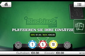 Klassisches Blackjack in der mobilen App von 10 Bet