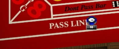 Eine Craps Wette wird platziert.