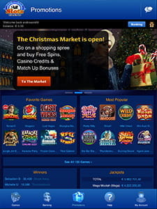 Die Spielauswahl bei der All Slots Casino App auf der Startseite