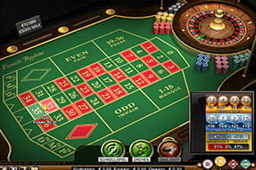 Bild zeigt den Spieltisch des French Roulette.