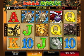 Der mobile Mega Moolah Jackpot Spielautomat auch bei Euro Palace