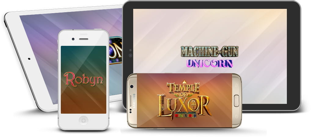 Die Genesis Gaming Spiele werden auf Smartphone und Tablet Bildschirmen dargestellt.