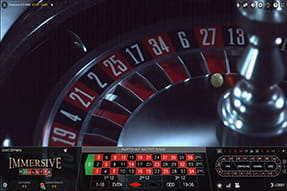 Das Fallen des Balls bei Immersive Roulette in Slow-Motion