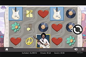 Ansicht des Slots der Legende Jimi Hendrix auf der mobilen Seite.