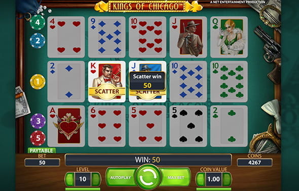 Der interessante Spielautomat mit Pokerkarten - Kings of Chicago mit hoher Auszahlungsrate
