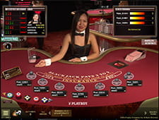 Eine kleine Vorschau des Designs vom Live Blackjack bei Ruby Fortune