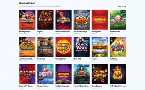 Die Webseite des LuckyDays Casino.