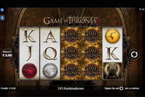 Zu sehen ist ein Automatenspiel mit Figuren aus der Game of Thrones Serie.