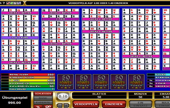 All Aces 50 Play ist der Video Poker Automat von Microgaming mit der höchsten Auszahlungsrate