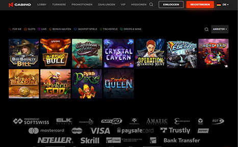 Die Webseite des N1 Casino.
