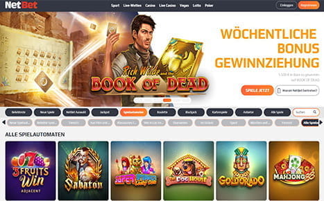 Die Гњberblickseite mit den angebotenen Slots im NetBet Casino.