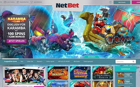 Die Webseite des Netbet Casinos.