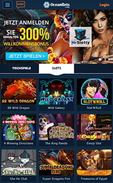 Die Spielauswahl ist übersichtlich angeordnet und sortiert