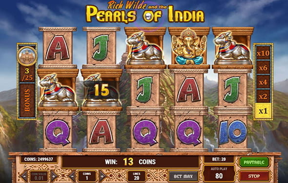 Der Pearls of India Spielautomat von Play'n GO.