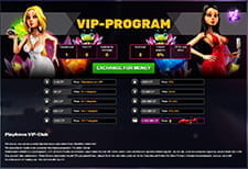 Das Bild zeigt die Übersicht über den VIP Status auf der Playamo Webseite.