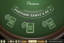 Übersicht über das beliebte Tischspiel Pontoon Blackjack.