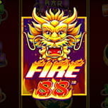 Das Logo des progressiven Jackpot Online Automaten Fire 88.