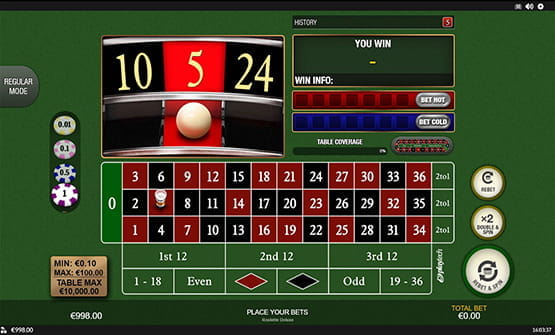 Das Online Casino Spiel Roulette Deluxe von Playtech.