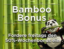 Mit dem Bamboo Bonus jeden Freitag 50% Bonus auf die Einzahlung erhalten