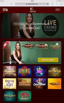 Das Spielangebot vom CasinoClub in der Übersicht.
