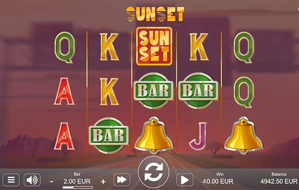 Der Ablauf des Slots Sunset von Sthlm Gaming.