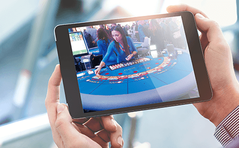 Casino Spiele auf dem iPad Bildschirm.