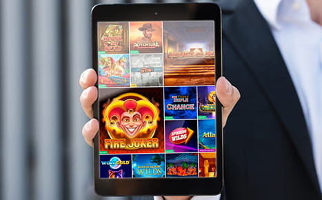 Casino Spiele auf einem Tablet.
