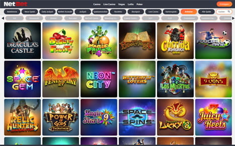 Die Startseite des NetBet Casinos.