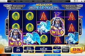 Die iPhone und Android App von Winner hat auch den King of Olympus Spot im Programm