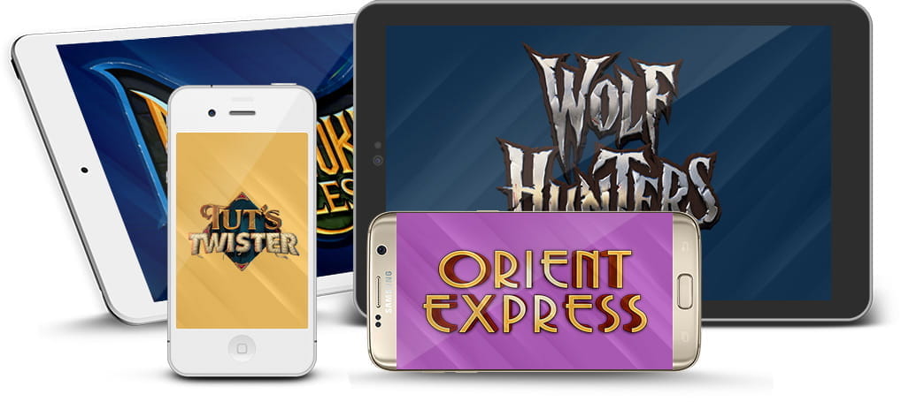 Einige Yggdrasil Spiele, die auf den Bildschirmen von Smartphones und Tablets dargestellt werden.