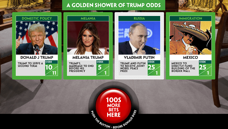 Wettmärkte um Donald Trump bei Paddy Power