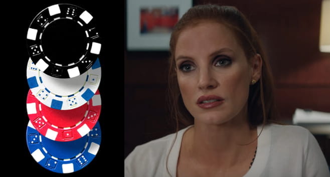 Jessica Chastain mit Pokerchips