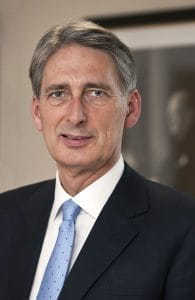 Das Bild zeigt den Schatzkanzler Philip Hammond.