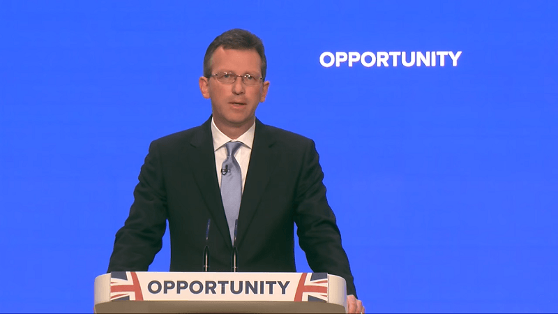 Der britische Politiker Jeremy Wright bei einer Rede. 