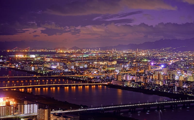 Ein Blick auf die japanische Millionenmetropole Osaka. 